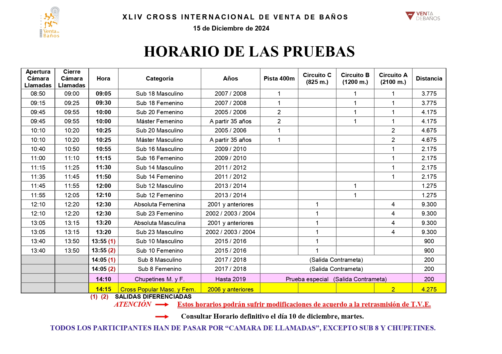 HORARIOS