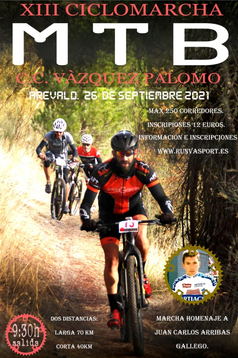 XIII MARCHA BTT PALOMO HOMENAJE A JUAN CARLOS ARRIBAS - Inscríbete