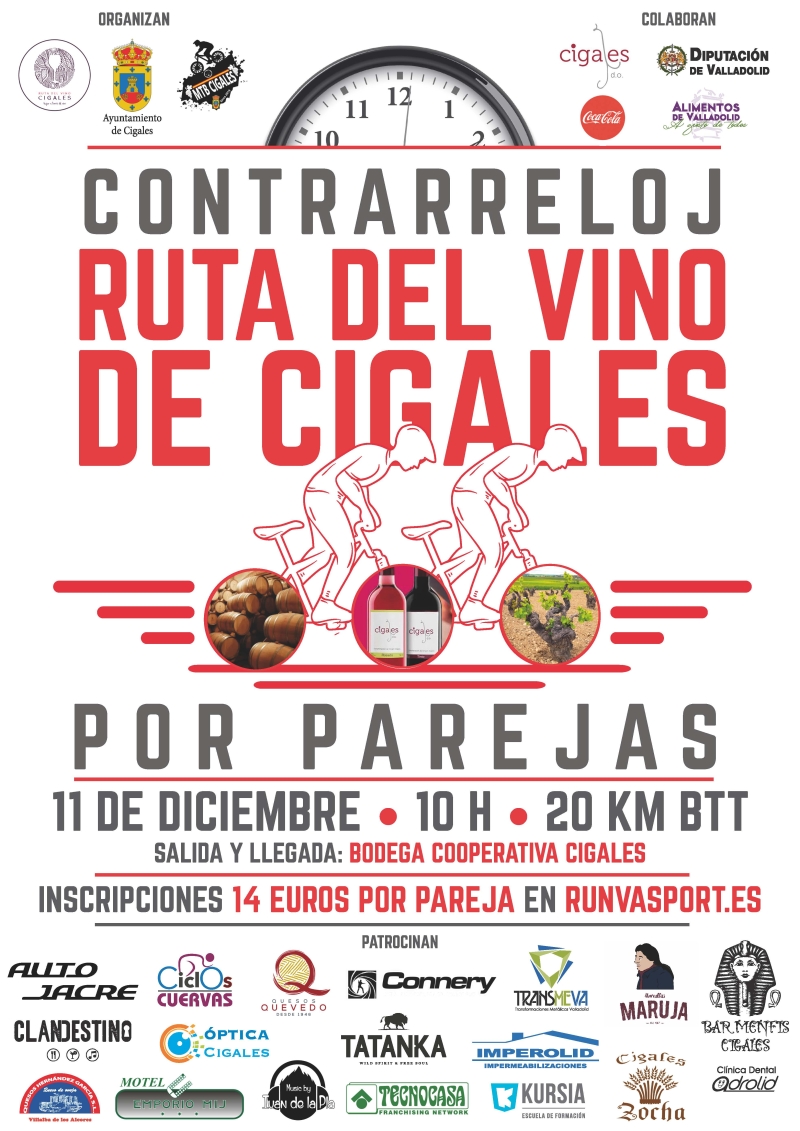 CONTRARRELOJ POR EQUIPOS-RUTA DEL VINO DE CIGALES - Inscríbete