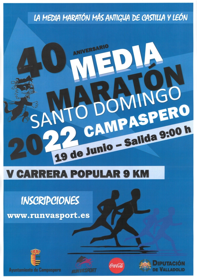 40ª MEDIA MARATÓN SANTO DOMINGO Y 5ª CARRERA POPULAR DE 9 KM CAMPASPERO (VALLADOLID) - Inscreva-se