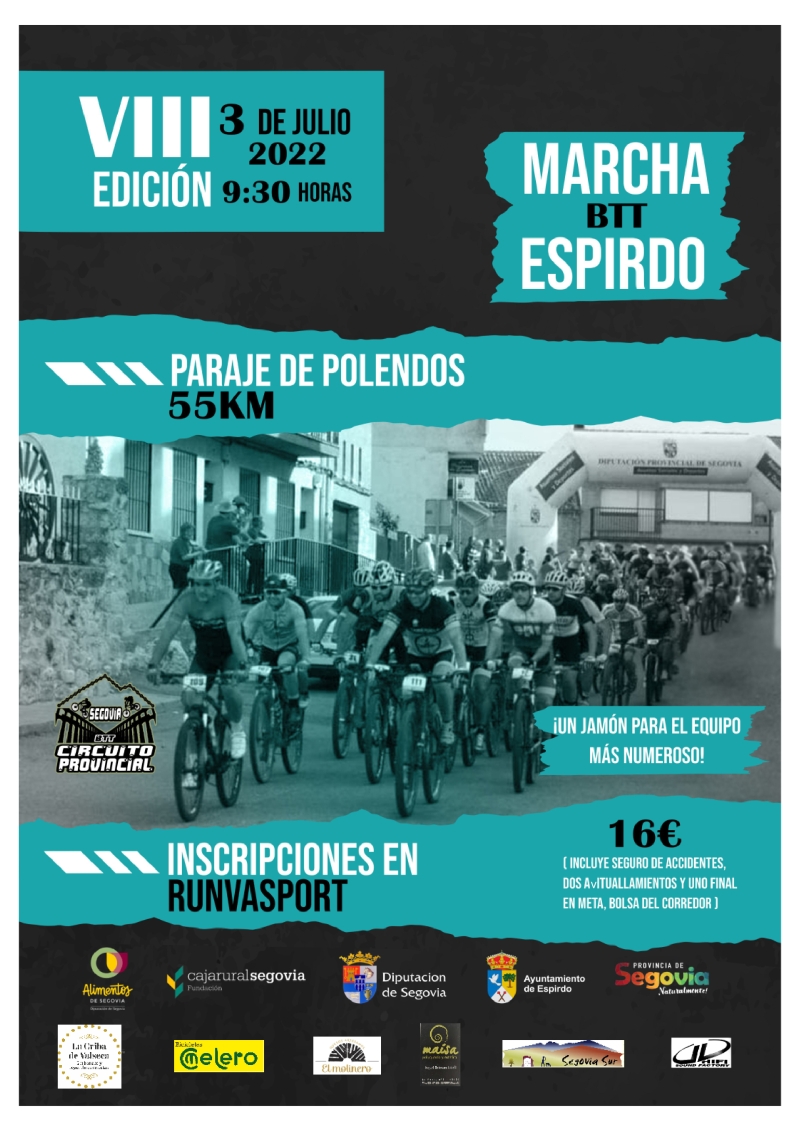 VIII MARCHA BTT ESPIRDO 2022 PARAJE DE POLENDOS - Inscríbete