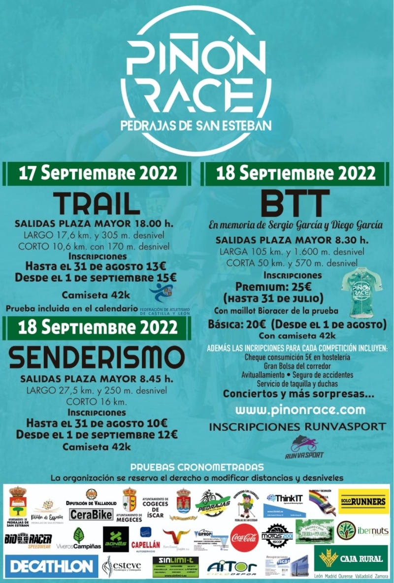 TRAIL PIÑON RACE EN MEMORIA DE SERGIO Y DIEGO GARCÍA - Inscríbete