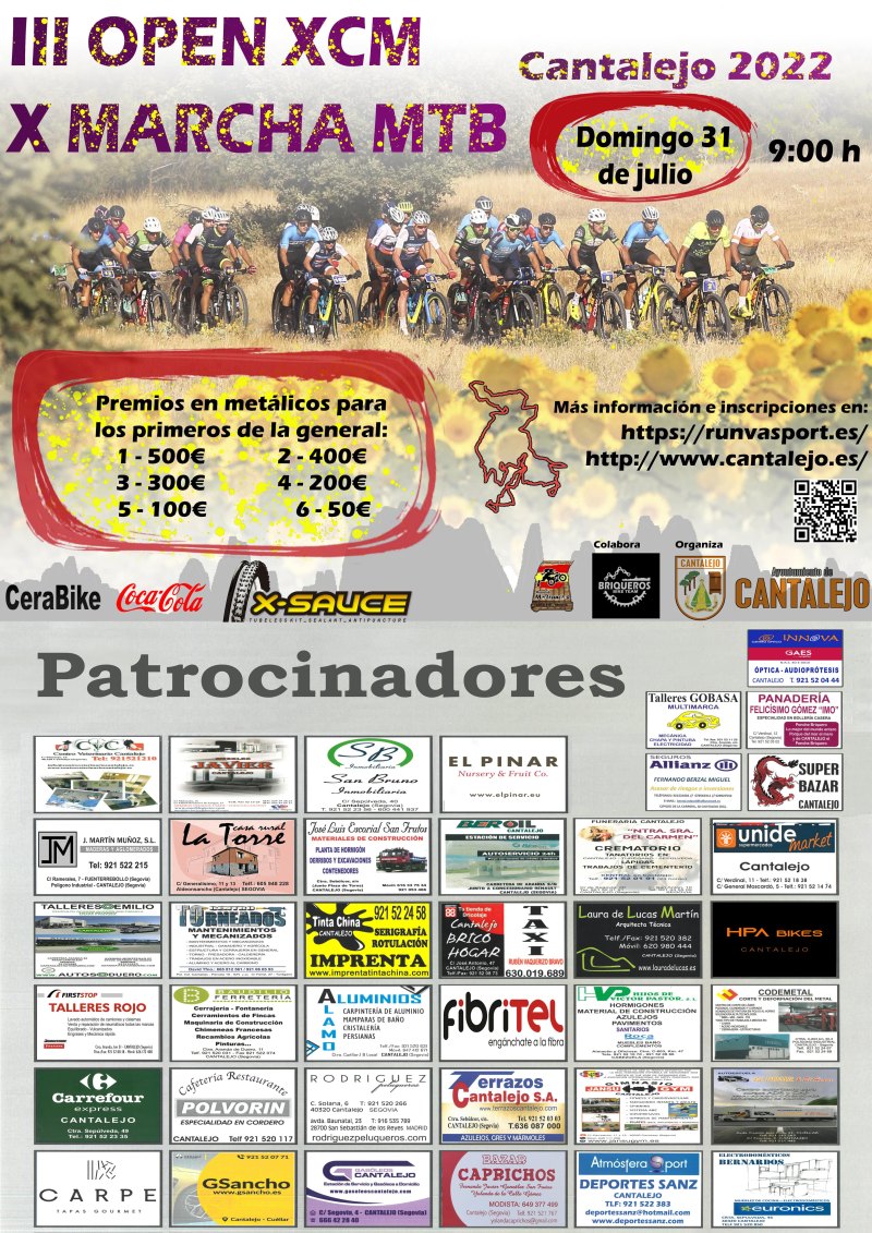 III OPEN Y X MARCHA MTB CANTALEJO  2022 - Inscríbete