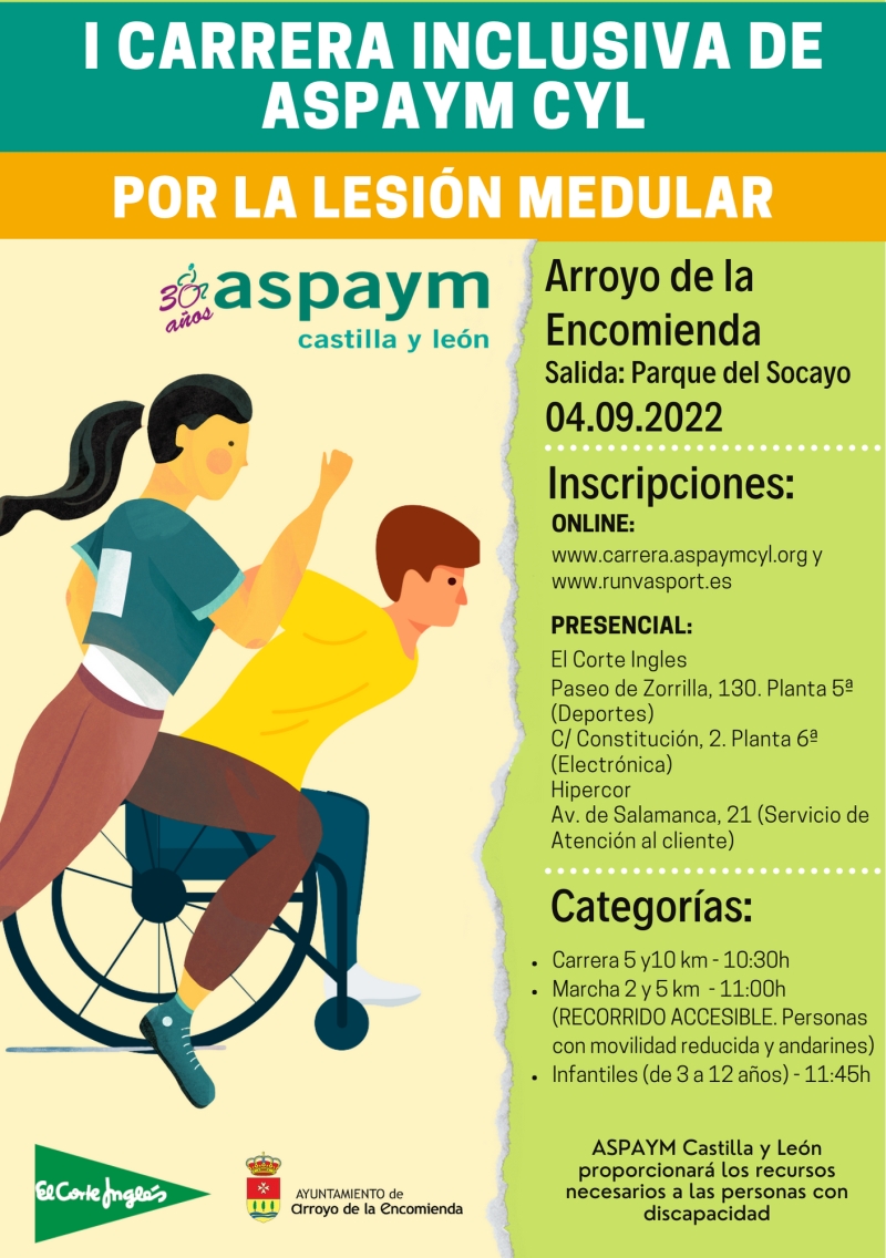 I CARRERA INCLUSIVA DE ASPAYM CYL - Inscriu-te