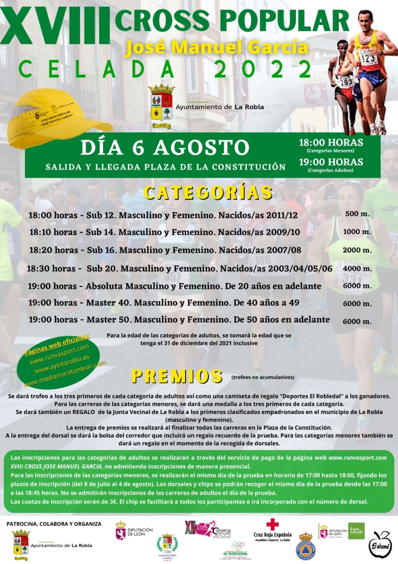 XVIII CROSS POPULAR JOSE MANUEL GARCÍA-CELADA 2022 - Inscríbete