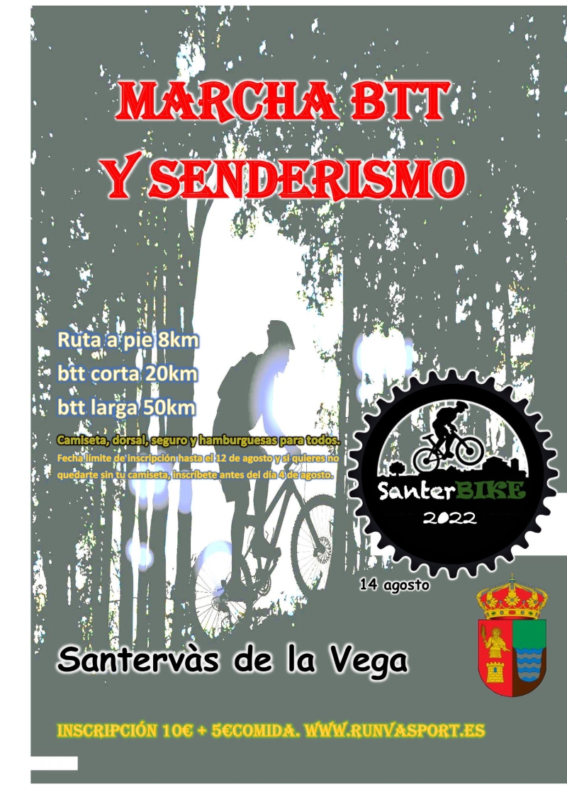 MARCHA BTT Y SENDERISMO SANTERVÁS DE LA VEGA - Inscríbete