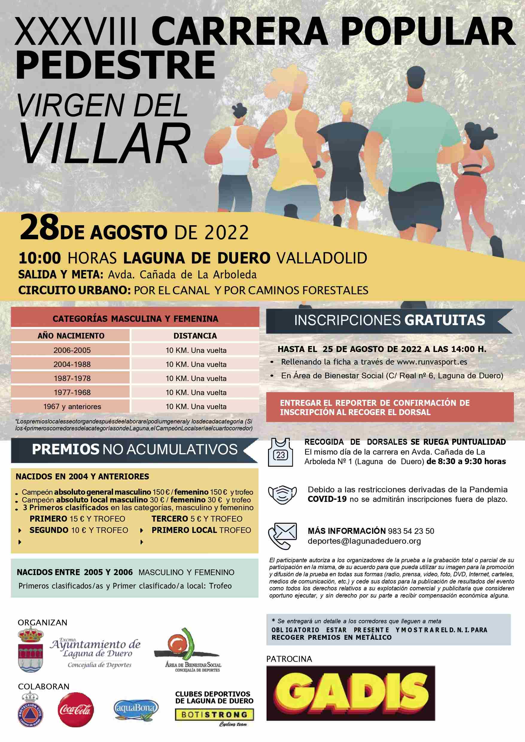 XXXVIII CARRERA POPULAR PEDESTRE VIRGEN DEL VILLAR - Inscríbete