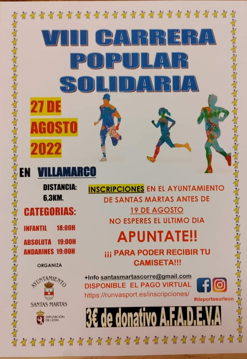 CARRERA POPULAR SOLIDARIA AYUNTAMIENTO DE SANTAS MARTAS - Inscriu-te