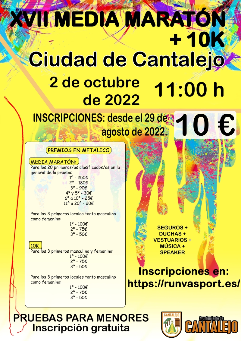 XVII MEDIA MARATÓN Y 10 K CIUDAD DE CANTALEJO - Inscríbete