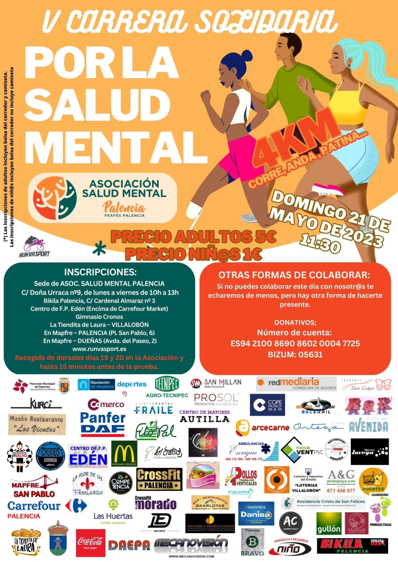 5ª CARRERA Y MARCHA SOLIDARIA POR LA SALUD MENTAL - Inscríbete