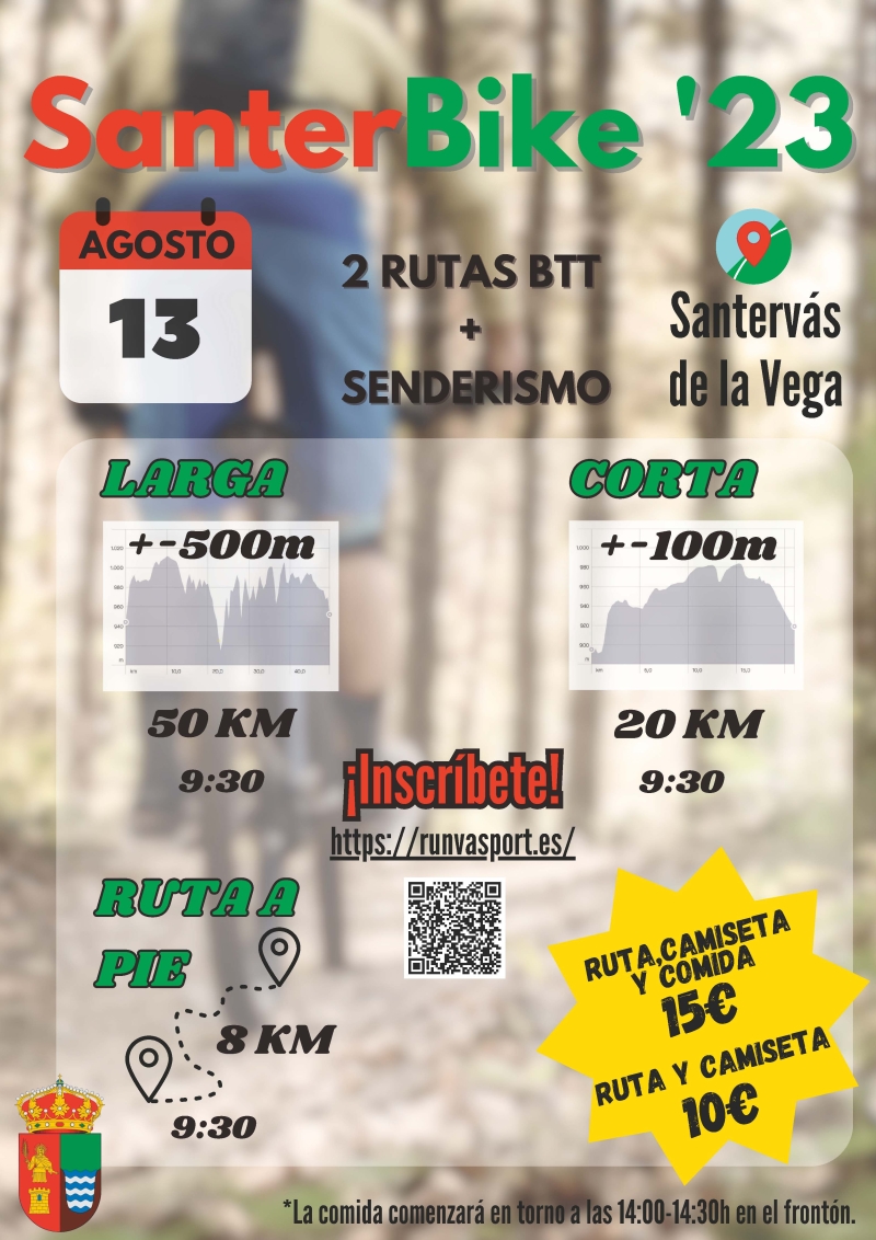 MARCHA BTT Y SENDERISMO SANTERVÁS DE LA VEGA - Inscríbete