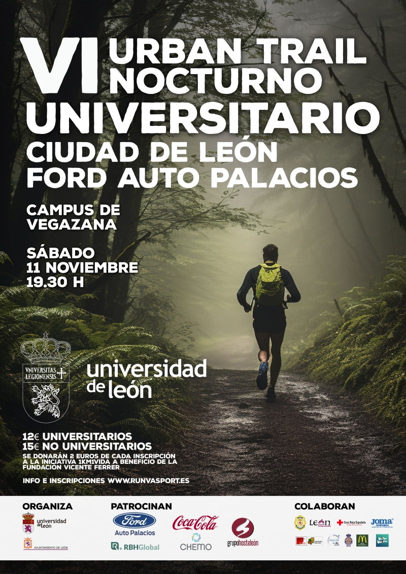 VI URBAN TRAIL NOCTURNO UNIVERSITARIO CIUDAD DE LEÓN FORD AUTO PALACIOS - Inscríbete