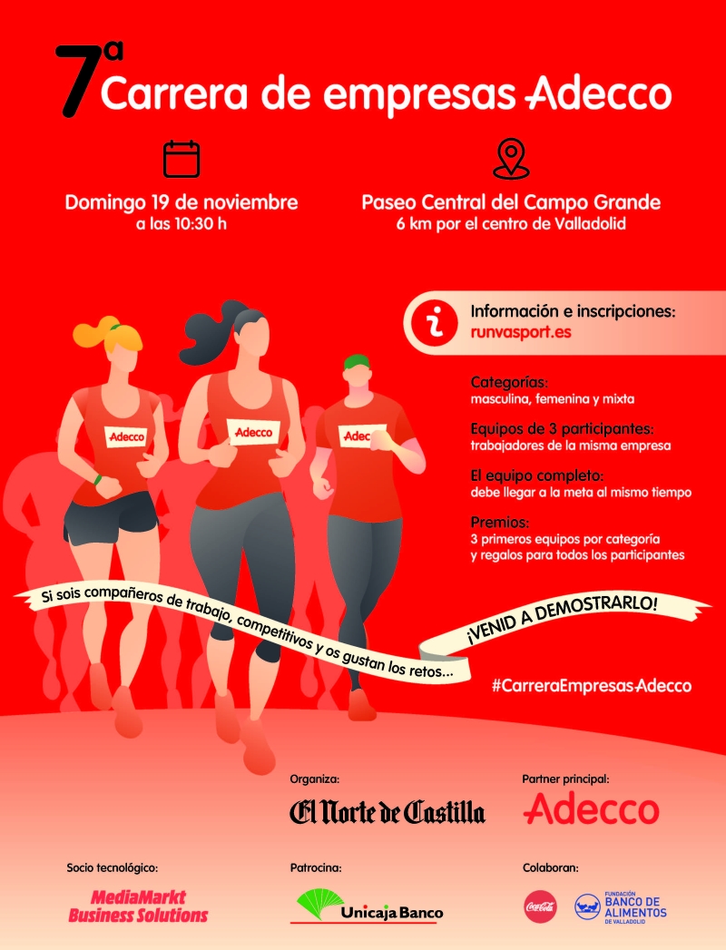 7ª CARRERA DE LAS EMPRESAS ADECCO - EL NORTE DE CASTILLA' - Inscríbete