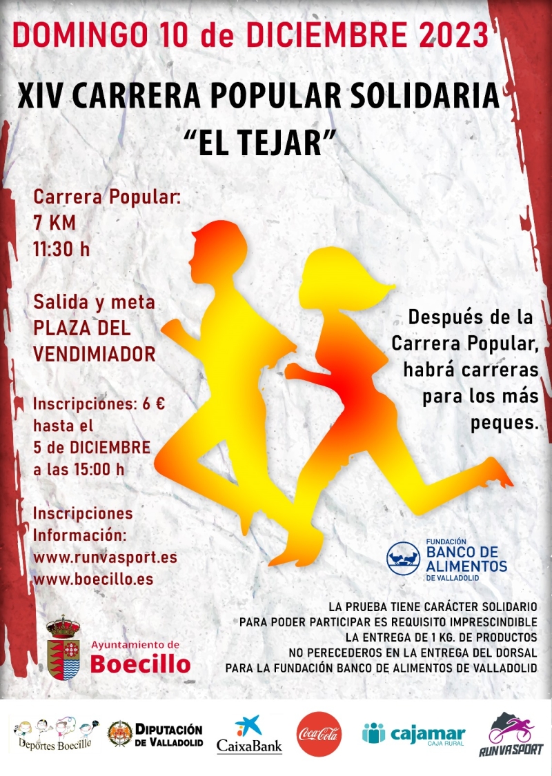 14ª CARRERA POPULAR SOLIDARIA EL TEJAR BOECILLO - Inscríbete