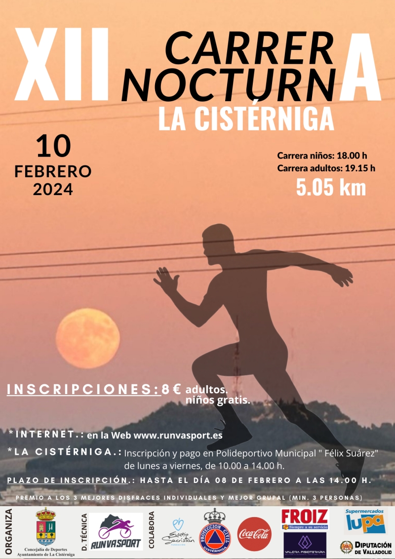 12ª CARRERA POPULAR NOCTURNA LA CISTÉRNIGA - Inscríbete