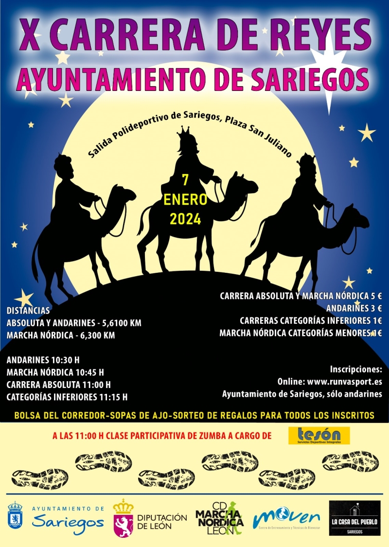 X CARRERA DE REYES AYUNTAMIENTO DE SARIEGOS - Inscríbete