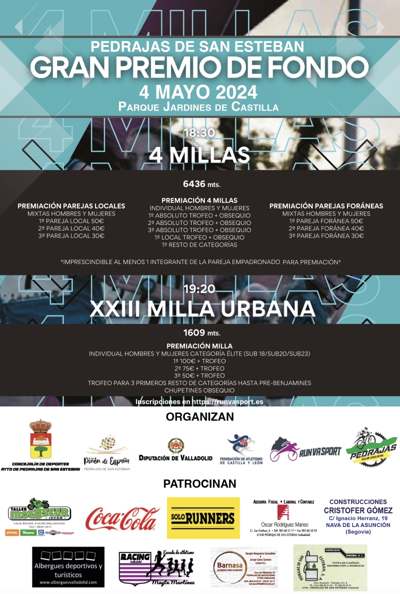 XIII MILLA URBANA 2024 PEDRAJAS DE SAN ESTEBAN - Inscríbete