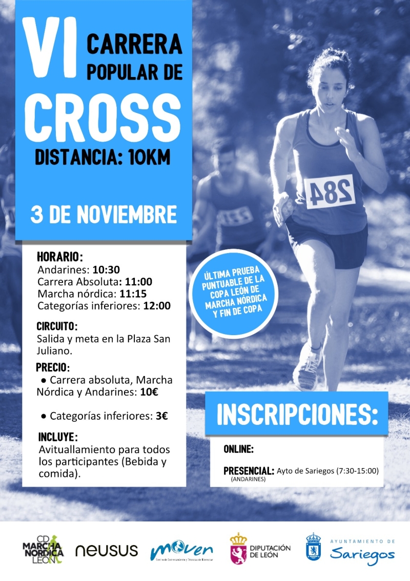 VI CARRERA  CROSS POPULAR AYUNTAMIENTO DE SARIEGOS - Inscríbete