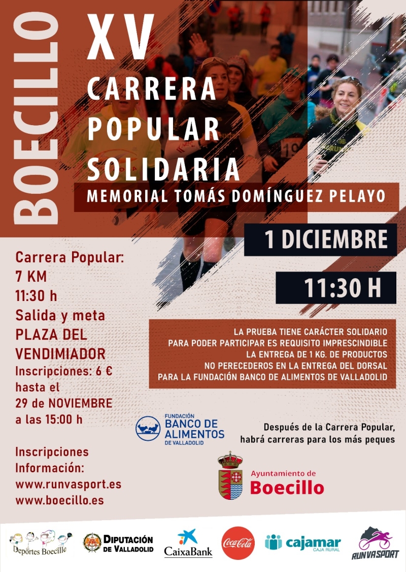 15ª CARRERA POPULAR SOLIDARIA EL TEJAR -  MEMORIAL TOMÁS DOMÍNGUEZ PELAYO - Inscríbete
