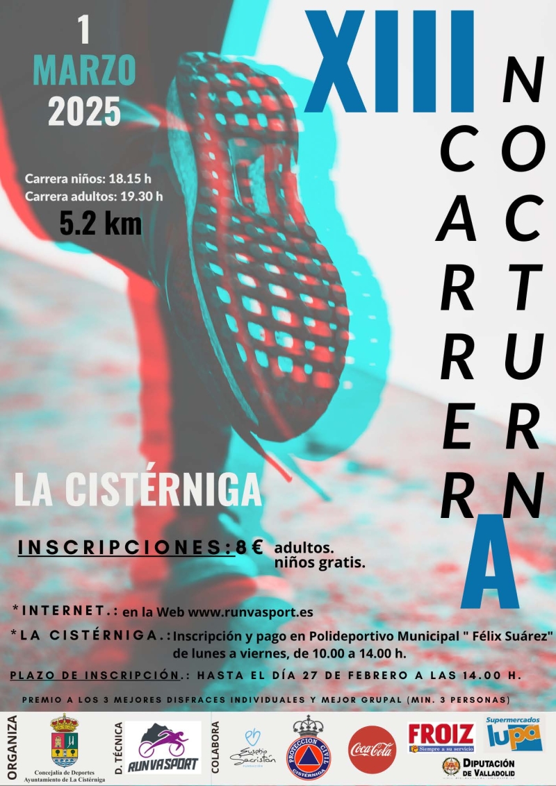 XIII CARRERA POPULAR NOCTURNA LA CISTÉRNIGA - Inscríbete