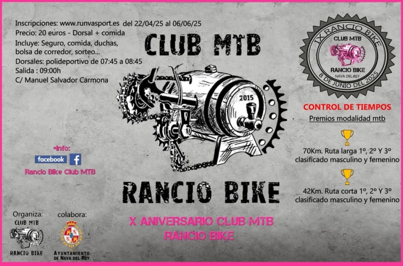 9ª MARCHA BTT RANCIO BIKE NAVA DEL REY - Inscríbete