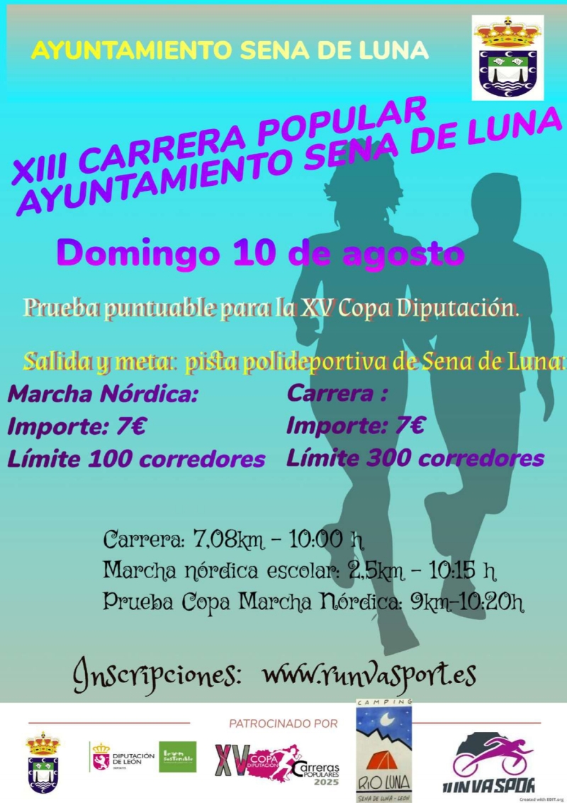 XIII CARRERA POPULAR AYUNTAMIENTO DE SENA DE LUNA - Inscríbete