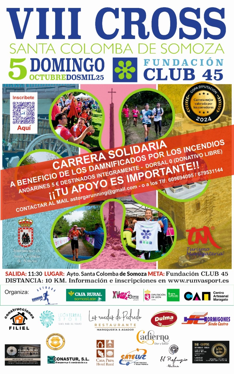 VIII CROSS POPULAR SANTA COLOMBA DE SOMOZA - Inscríbete