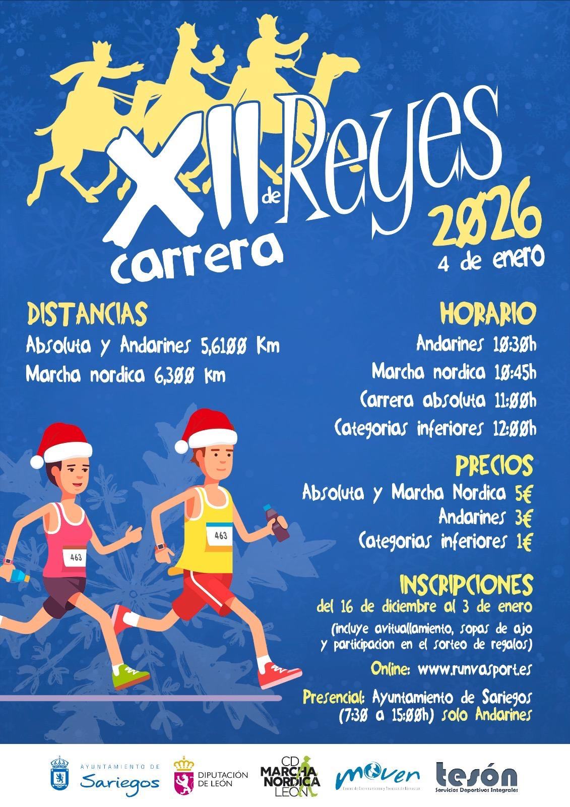 XII CARRERA DE REYES AYUNTAMIENTO DE SARIEGOS - Inscríbete