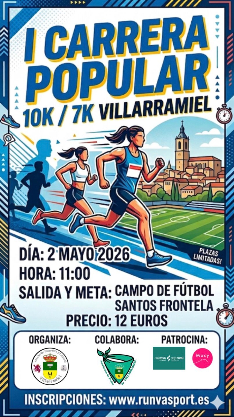 I CARRERA POPULAR 10KM/7KM VILLARRAMIEL - Inscríbete