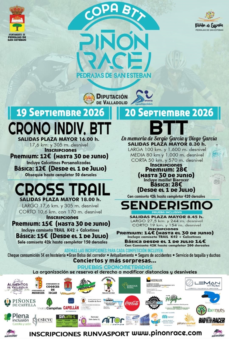 CRONO BTT  PIÑON RACE EN MEMORIA DE SERGIO Y DIEGO GARCÍA - Inscríbete