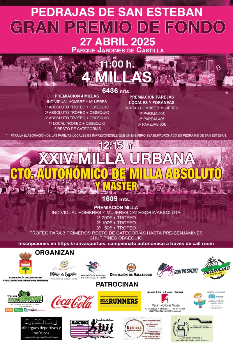 XXIV MILLA URBANA 2025 PEDRAJAS DE SAN ESTEBAN - Inscriu-te XXIV MILLA URBANA 2025 PEDRAJAS DE SAN ESTEBAN - Inscriu-te