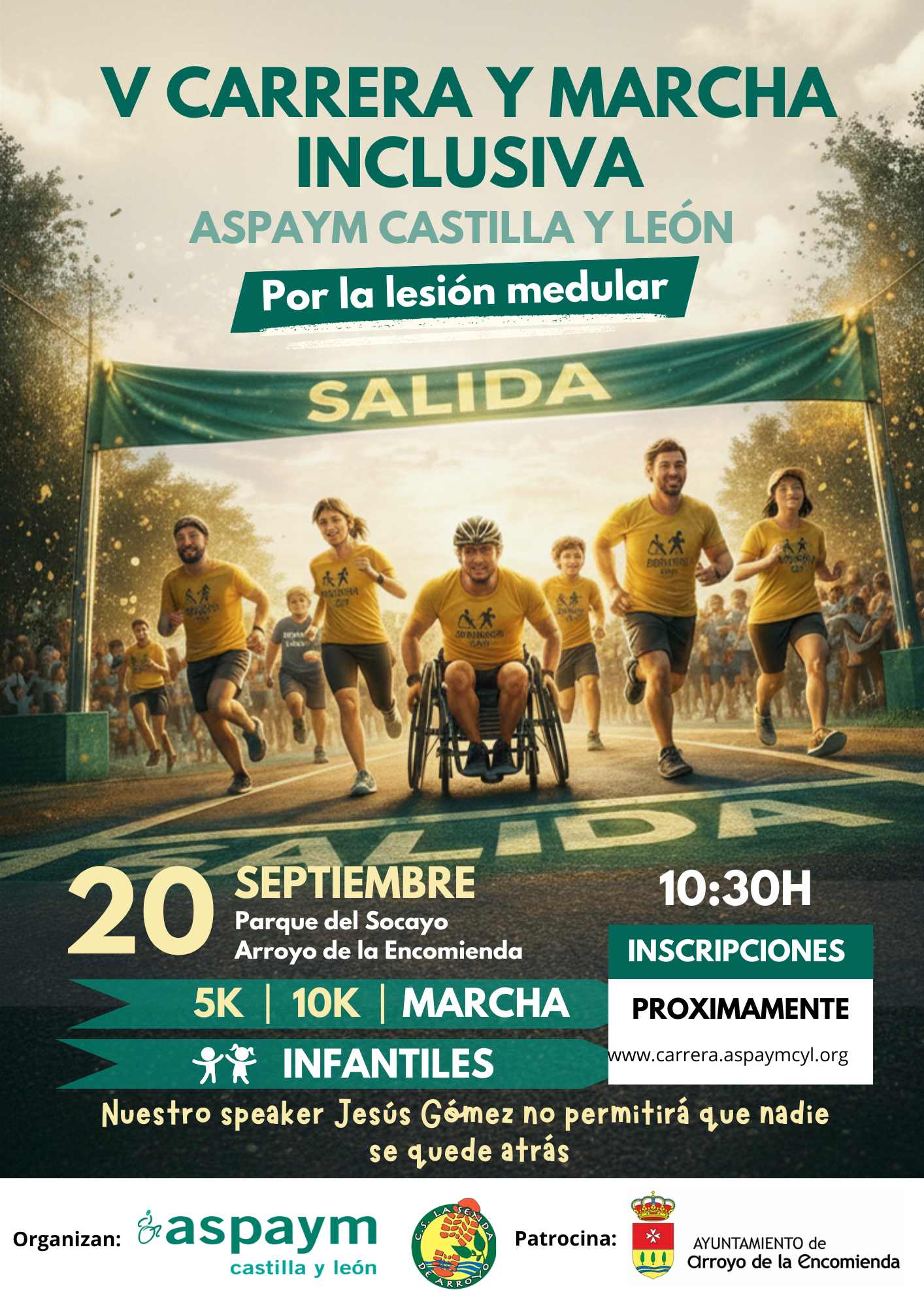 Cartel de V Carrera Inclusiva ASPAYM Castilla y León