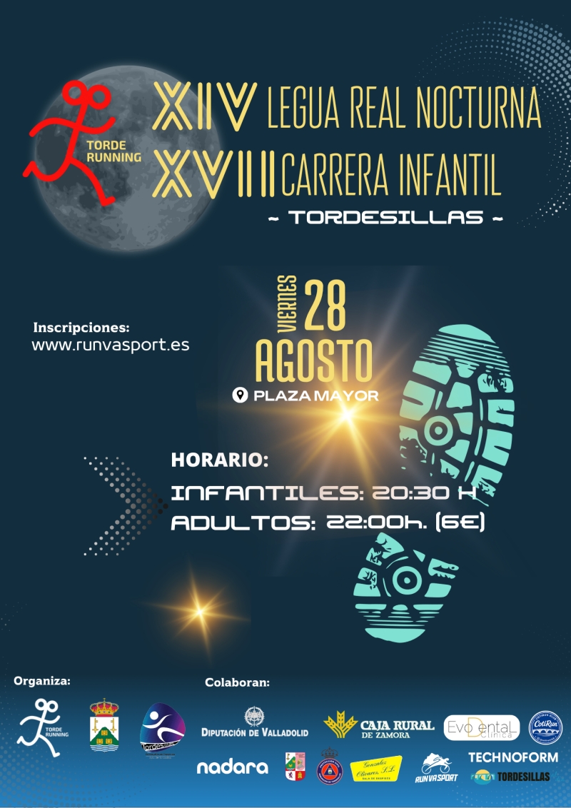 Cartel de XIV Legua Real Nocturna y XVII Carrera Infantil