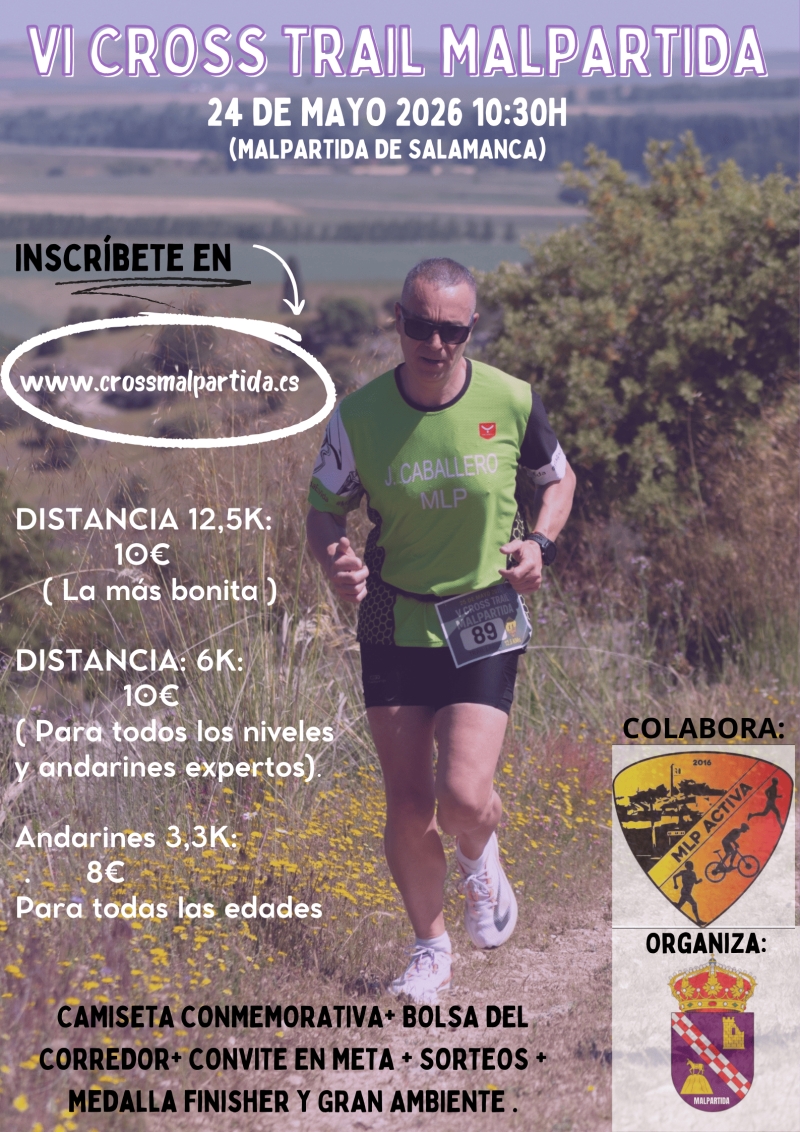 Cartel del evento VI CROSS POPULAR DE MALPARTIDA SALAMANCA