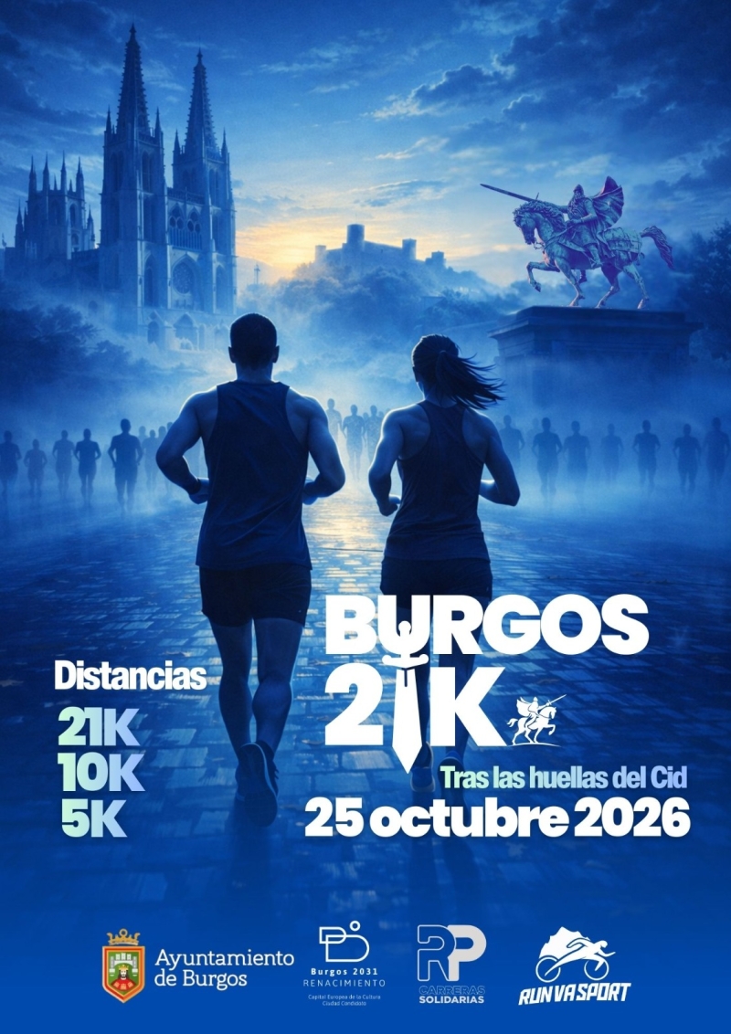 Cartel del evento 5 KM BURGOS TRAS LAS HUELLAS DEL CID
