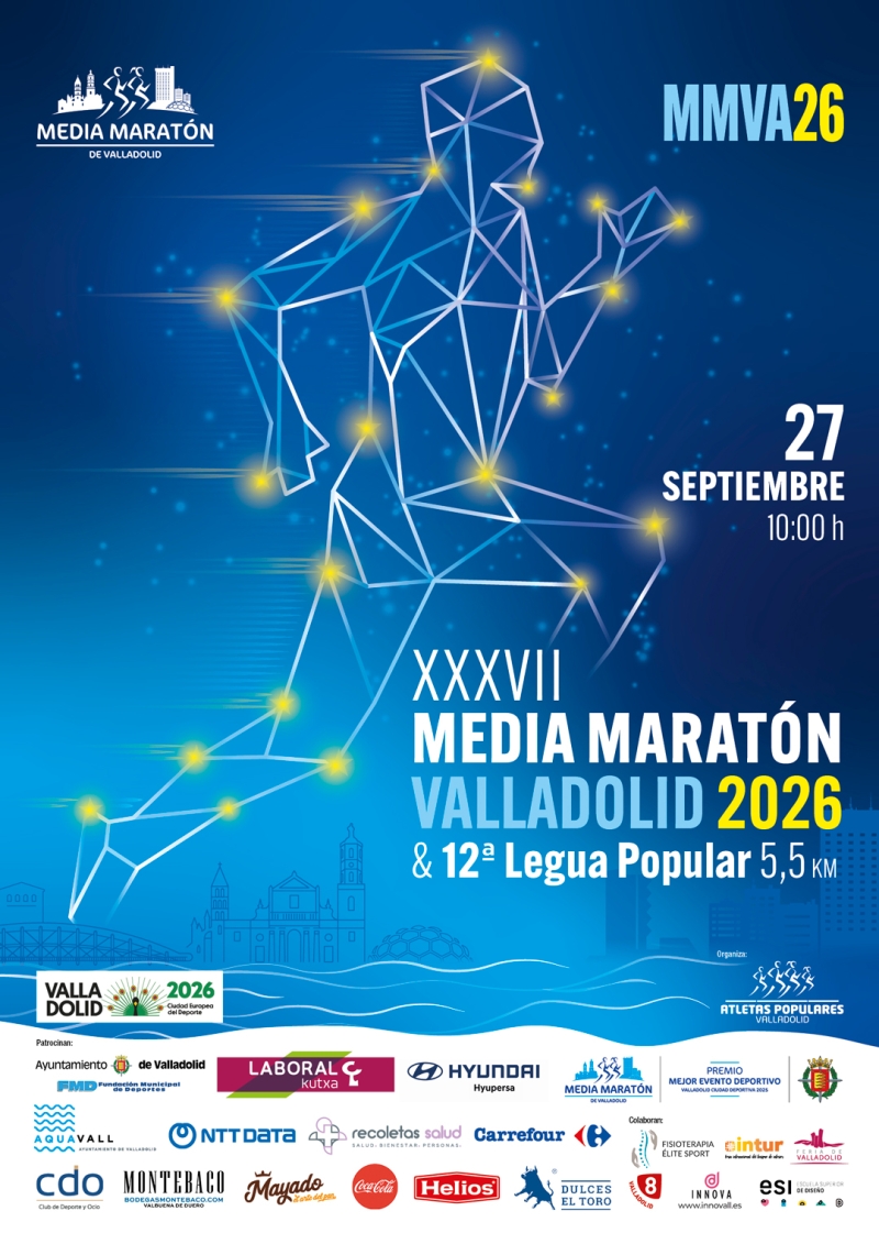 Cartel del evento XXXVII MEDIA MARATÓN CIUDAD DE VALLADOLID
