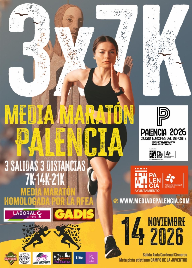 Cartel del evento 3 X 7K PALENCIA