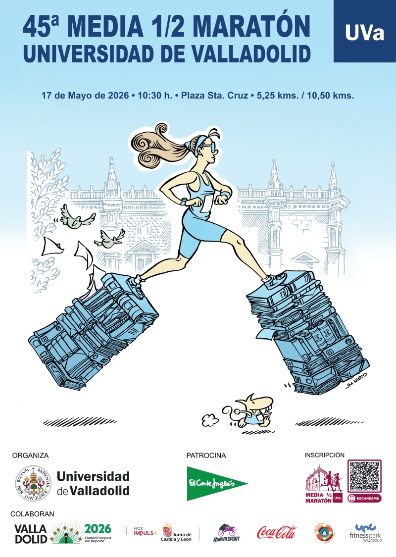 Cartel del evento 45ª MEDIA 1/2 MARATÓN DE LA UNIVERSIDAD DE VALLADOLID