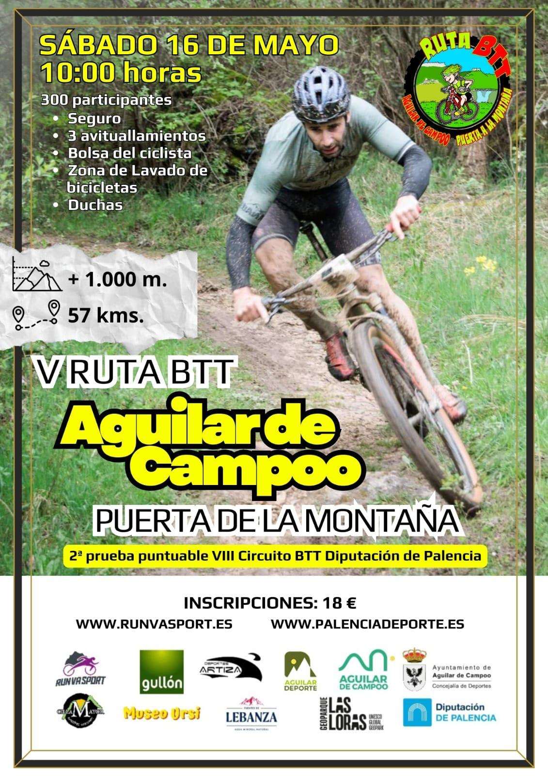 Cartel del evento V RUTA BTT AGUILAR DE CAMPOO PUERTA A LA MONTAÑA