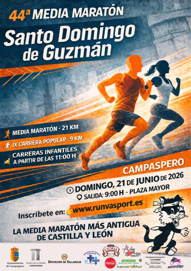 Cartel del evento 44ª MEDIA MARATÓN SANTO DOMINGO Y 9ª CARRERA POPULAR DE 9 KM