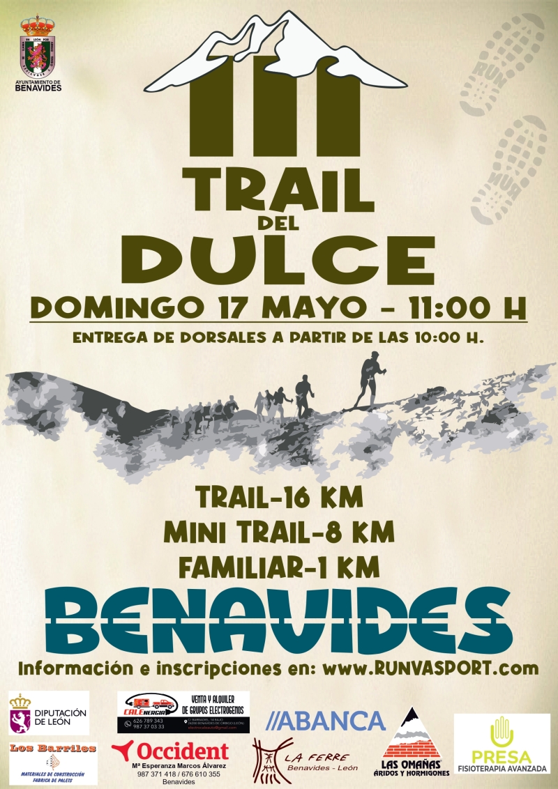 Cartel del evento III TRAIL DEL DULCE Y VII 8KM DULCES