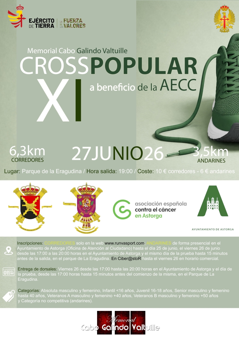 Cartel del evento XI CROSS POPULAR MEMORIAL CABO VALTUILLE
