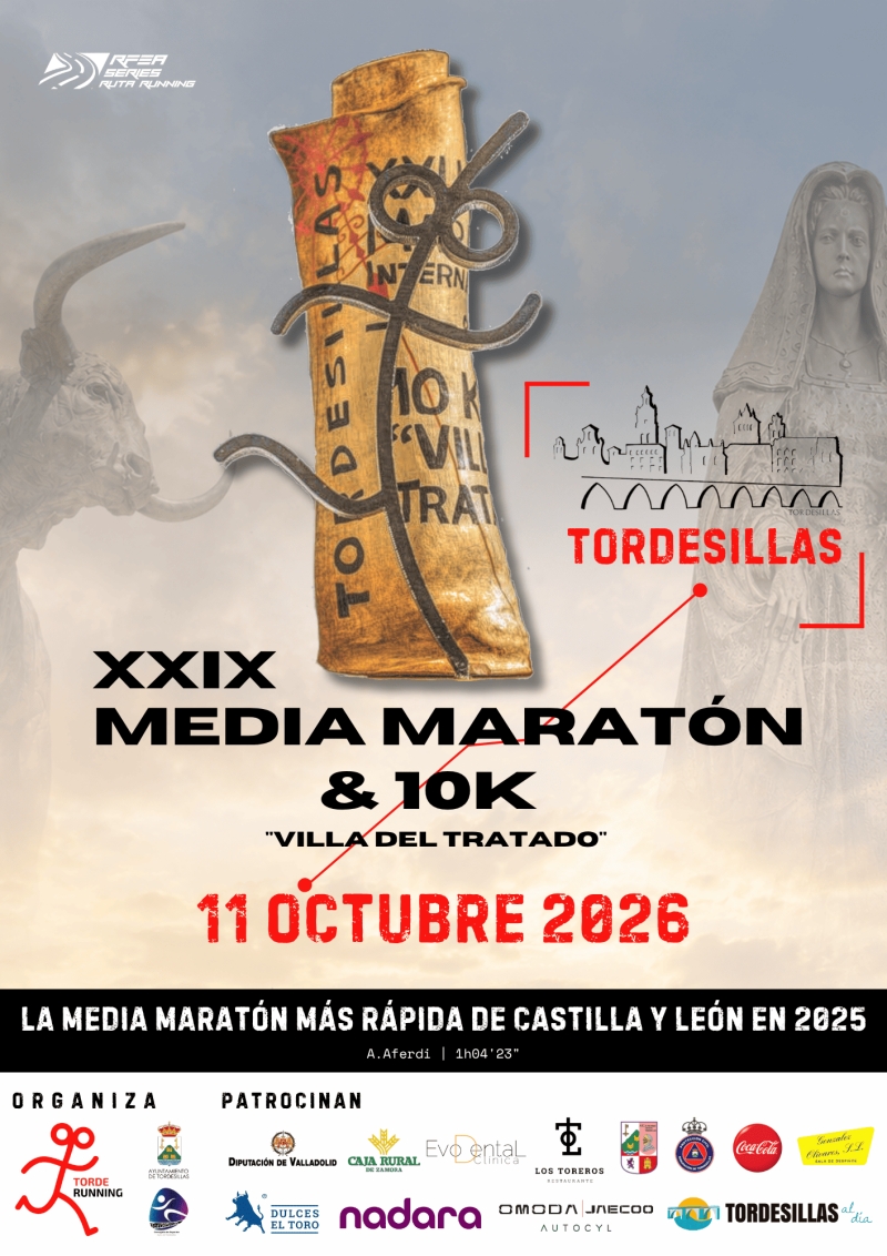 Cartel del evento XXIX 10 KM VILLA DEL TRATADO DE TORDESILLAS