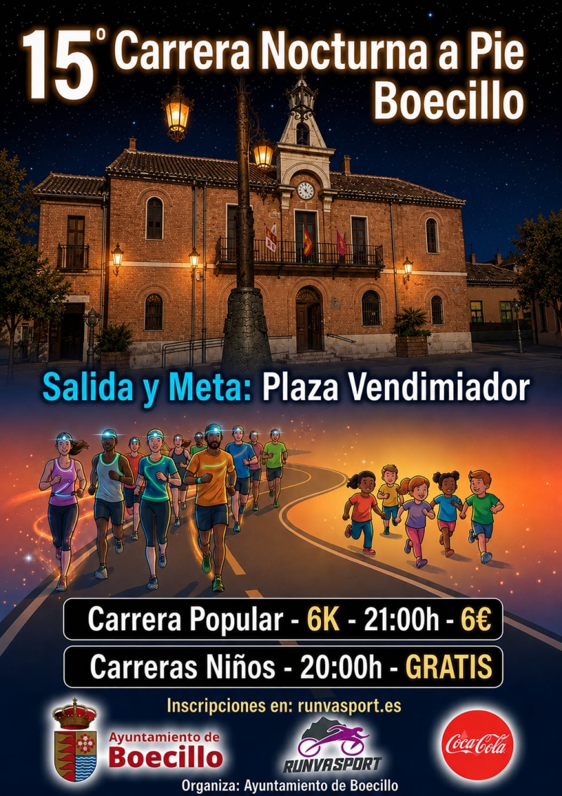 Cartel del evento 15ª CARRERA A PIE NOCTURNA BOECILLO