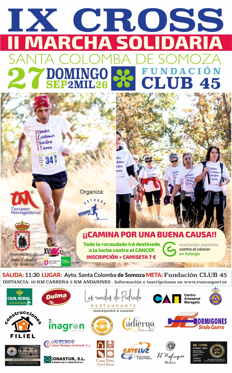 Cartel del evento IX CROSS POPULAR SANTA COLOMBA DE SOMOZA
