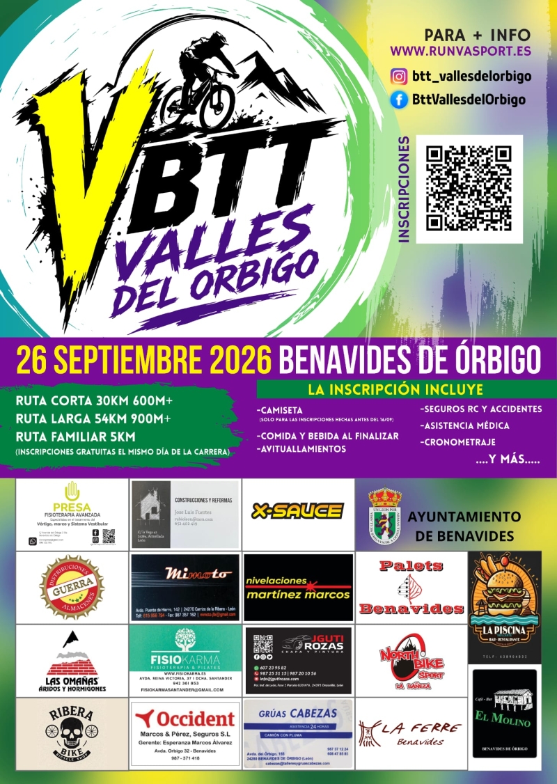 Cartel del evento V BTT VALLES DE ÓRBIGO